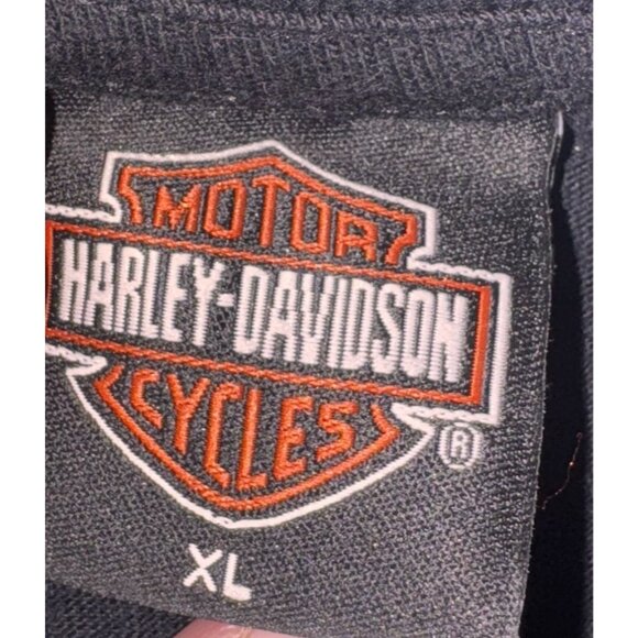 Harley Davidson Mens Black Graphic T-Shirt Flame Eagle Logo XL - Picture 4 of 8